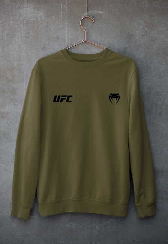 UFC Venum Unisex Sweatshirt for Men/Women-S(40 Inches)-Olive Green-Ektarfa.online