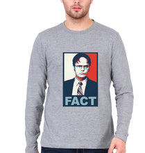 Load image into Gallery viewer, Dwight Schrute Fact Full Sleeves T-Shirt for Men-Grey Melange-Ektarfa.online
