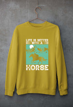 Load image into Gallery viewer, Horse Riding Unisex Sweatshirt for Men/Women-Mustard yellow-Ektarfa.online
