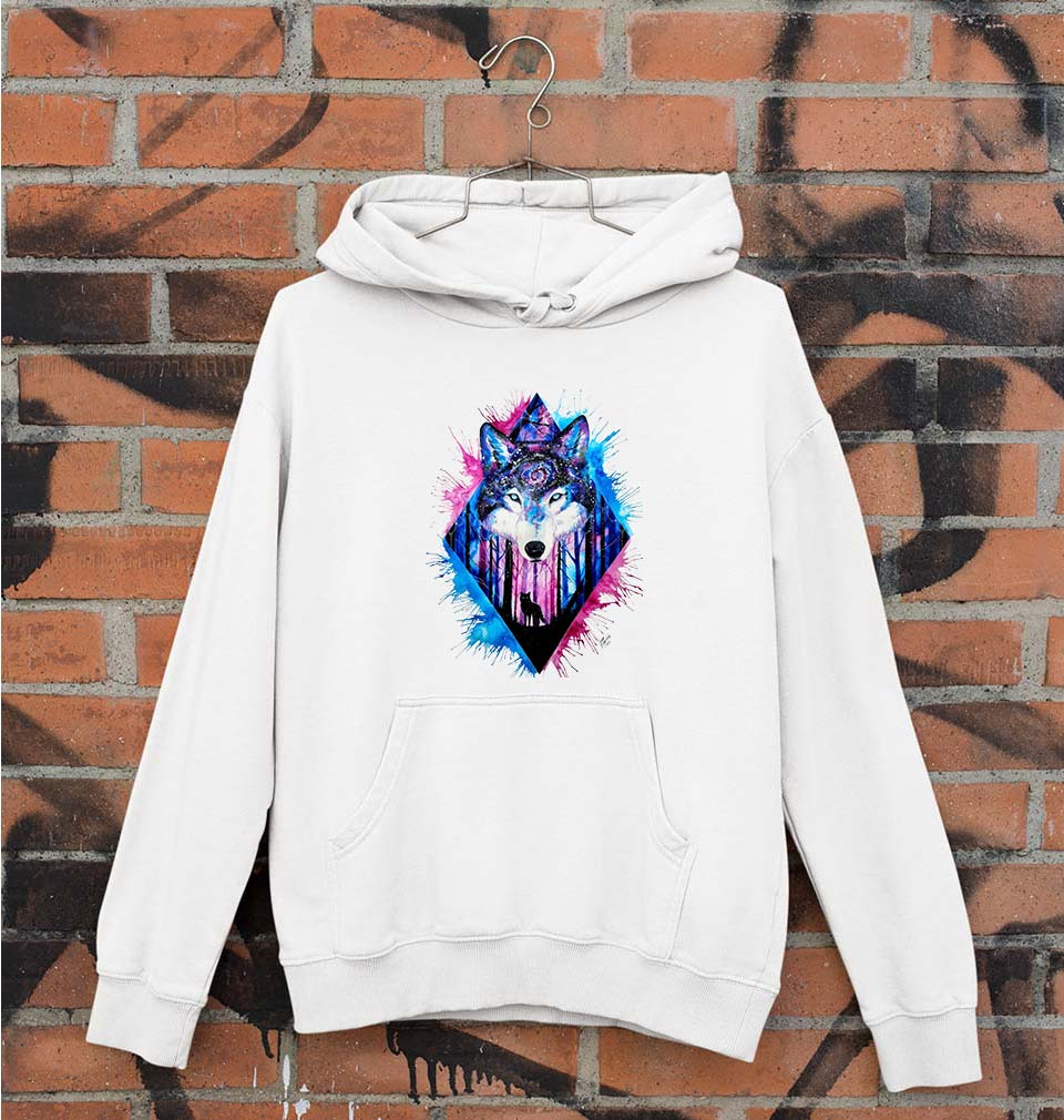Wolf Unisex Hoodie for Men/Women-White-Ektarfa.online