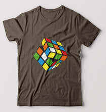 Load image into Gallery viewer, Rubik&#39;s Cube T-Shirt for Men-Olive Green-Ektarfa.online

