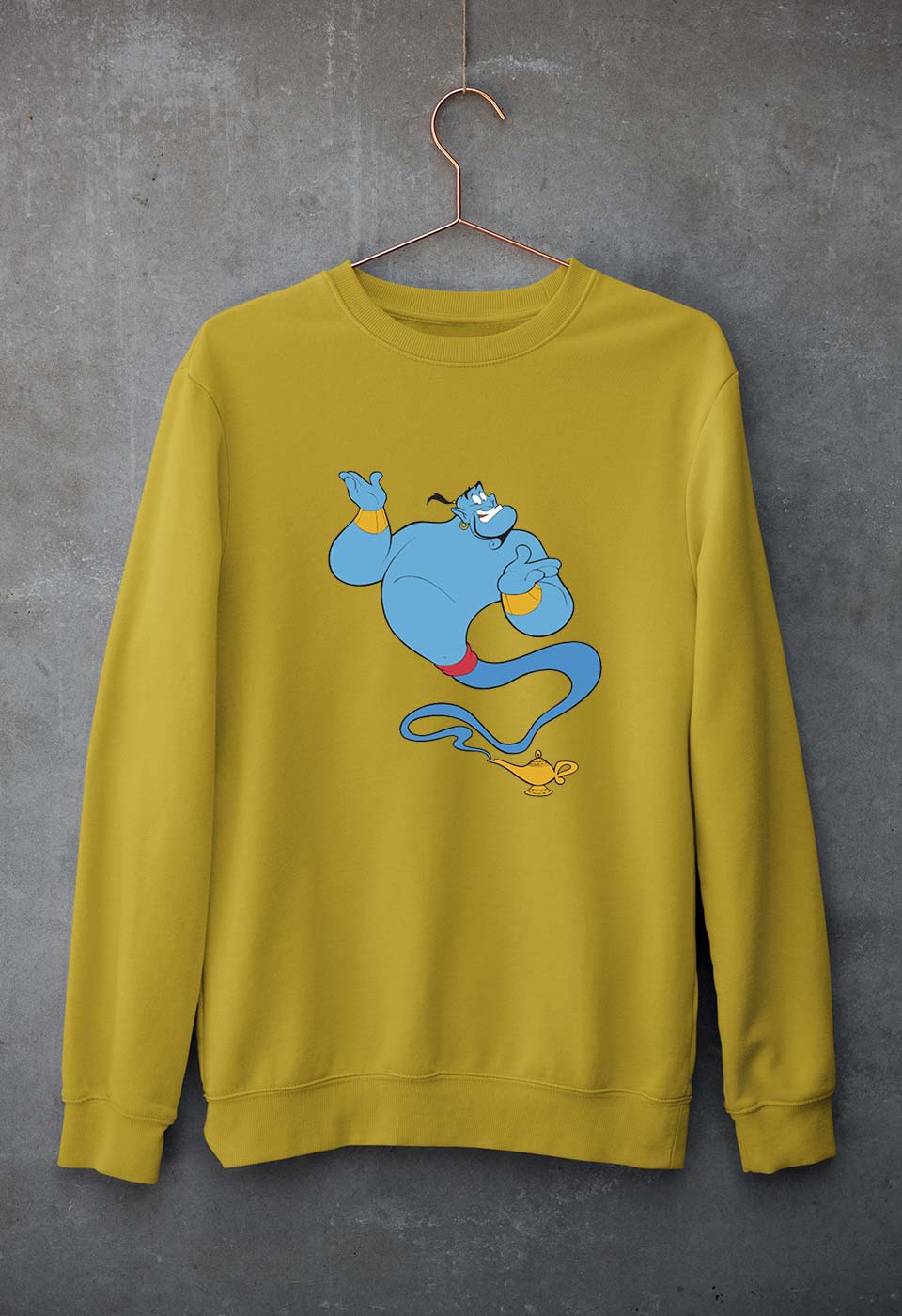Aladdin Genie(Jinn) Unisex Sweatshirt for Men/Women-Mustard Yellow-Ektarfa.online