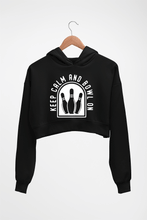Load image into Gallery viewer, Bowling Crop HOODIE FOR WOMEN-Black-Ektarfa.online
