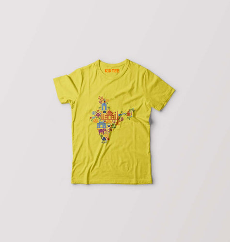 India Kids T-Shirt for Boy/Girl-Yellow-Ektarfa.online