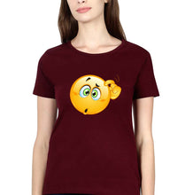Load image into Gallery viewer, Emoji T-Shirt for Women-Maroon-Ektarfa.online
