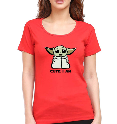 Yoda Star Wars T-Shirt for Women-Red-Ektarfa.online