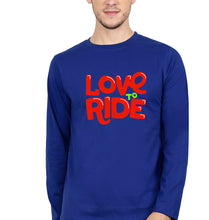 Load image into Gallery viewer, Love to Ride Full Sleeves T-Shirt for Men-Royal Blue-Ektarfa.online
