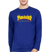 Load image into Gallery viewer, Thrasher Magzine Full Sleeves T-Shirt for Men-Royal Blue-Ektarfa.online
