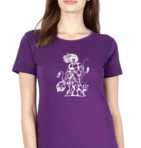 Hanuman Ji (God) T-Shirt for Women-Purple-Ektarfa.online