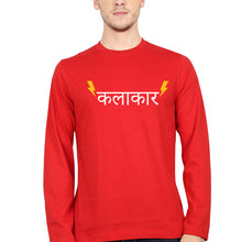 Load image into Gallery viewer, Kalakar Full Sleeves T-Shirt for Men-Red-Ektarfa.online

