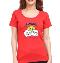 Load image into Gallery viewer, Always Smile T-Shirt for Women-XS(32 Inches)-Red-Ektarfa.online
