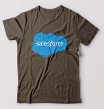 Load image into Gallery viewer, Salesforce T-Shirt for Men-S(38 Inches)-Olive Green-Ektarfa.online
