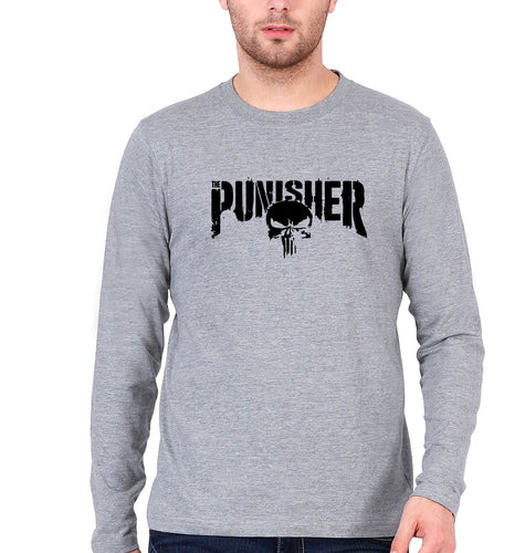 Punisher Full Sleeves T-Shirt for Men-Grey-Ektarfa.online