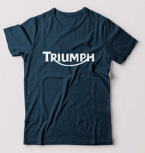 Load image into Gallery viewer, Triumph T-Shirt for Men-S(38 Inches)-Petrol Blue-Ektarfa.online
