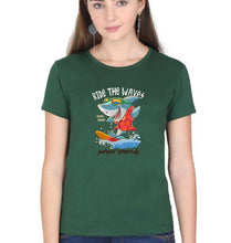 Load image into Gallery viewer, Shark T-Shirt for Women-XS(32 Inches)-Dark Green-Ektarfa.online
