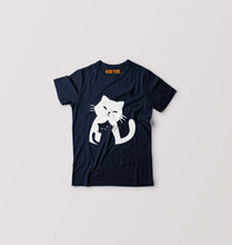 Load image into Gallery viewer, Cat T-Shirt for Boy/Girl-0-1 Year(20 Inches)-Navy Blue-Ektarfa.online
