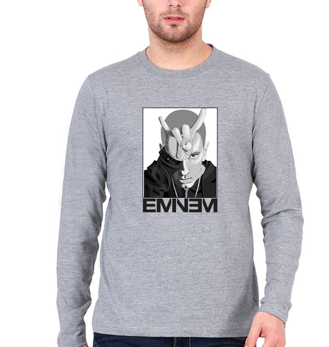 EMINEM Full Sleeves T-Shirt for Men-Grey Melange-Ektarfa.online