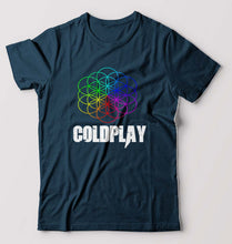 Load image into Gallery viewer, Coldplay T-Shirt for Men-S(38 Inches)-Petrol Blue-Ektarfa.online
