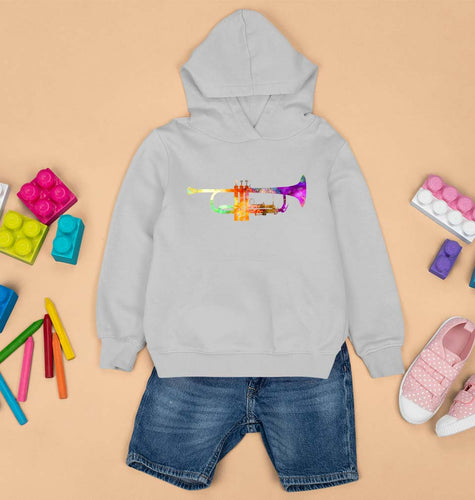 Trumpet Kids Hoodie for Boy/Girl-Grey-Ektarfa.online