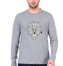 Load image into Gallery viewer, Lion Full Sleeves T-Shirt for Men-S(38 Inches)-Grey Melange-Ektarfa.online
