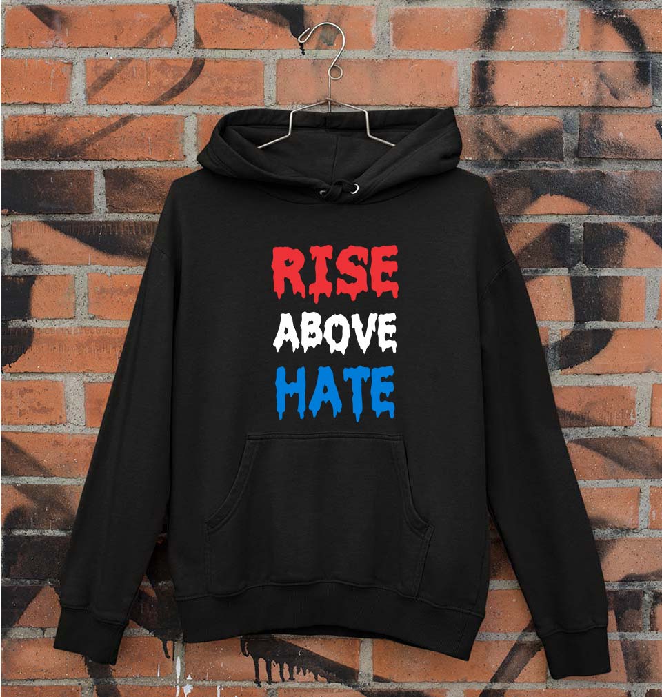 Rise Above Hate Unisex Hoodie for Men/Women-S(40 Inches)-Black-Ektarfa.online