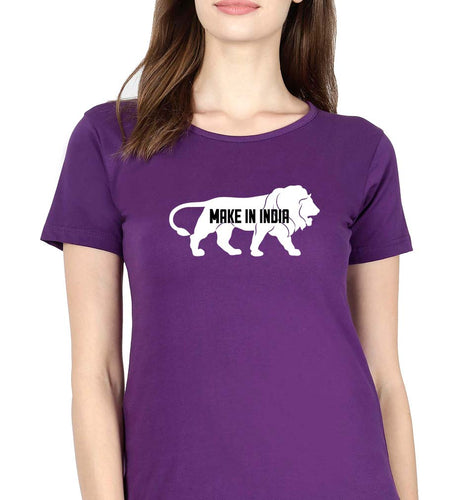 Make in India T-Shirt for Women-Purple-Ektarfa.online
