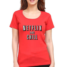 Load image into Gallery viewer, Netflix and Chill T-Shirt for Women-Red-Ektarfa.online
