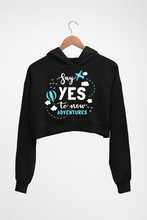 Load image into Gallery viewer, Travel Adventures Crop HOODIE FOR WOMEN-Black-Ektarfa.online
