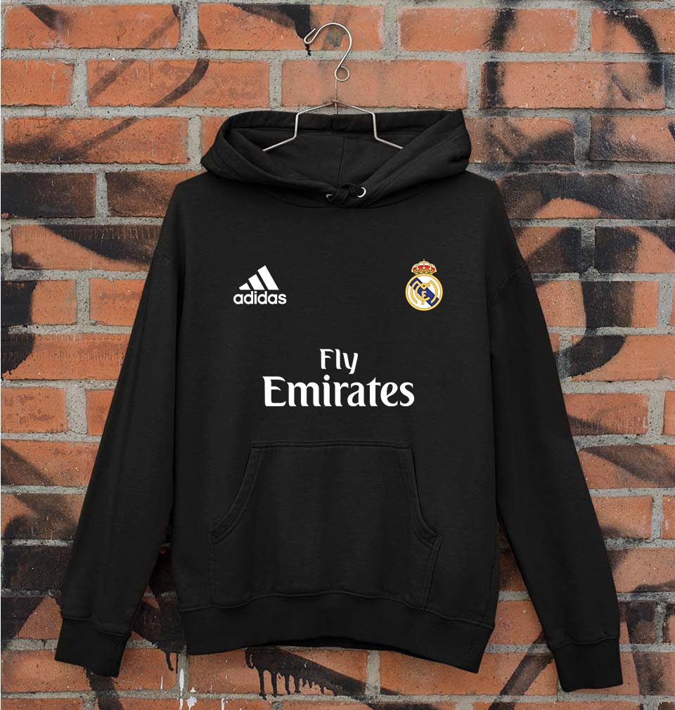 Real Madrid Unisex Hoodie for Men/Women-S(40 Inches)-Black-Ektarfa.online