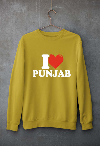 I Love Punjab Unisex Sweatshirt for Men/Women-Mustard Yellow-Ektarfa.online