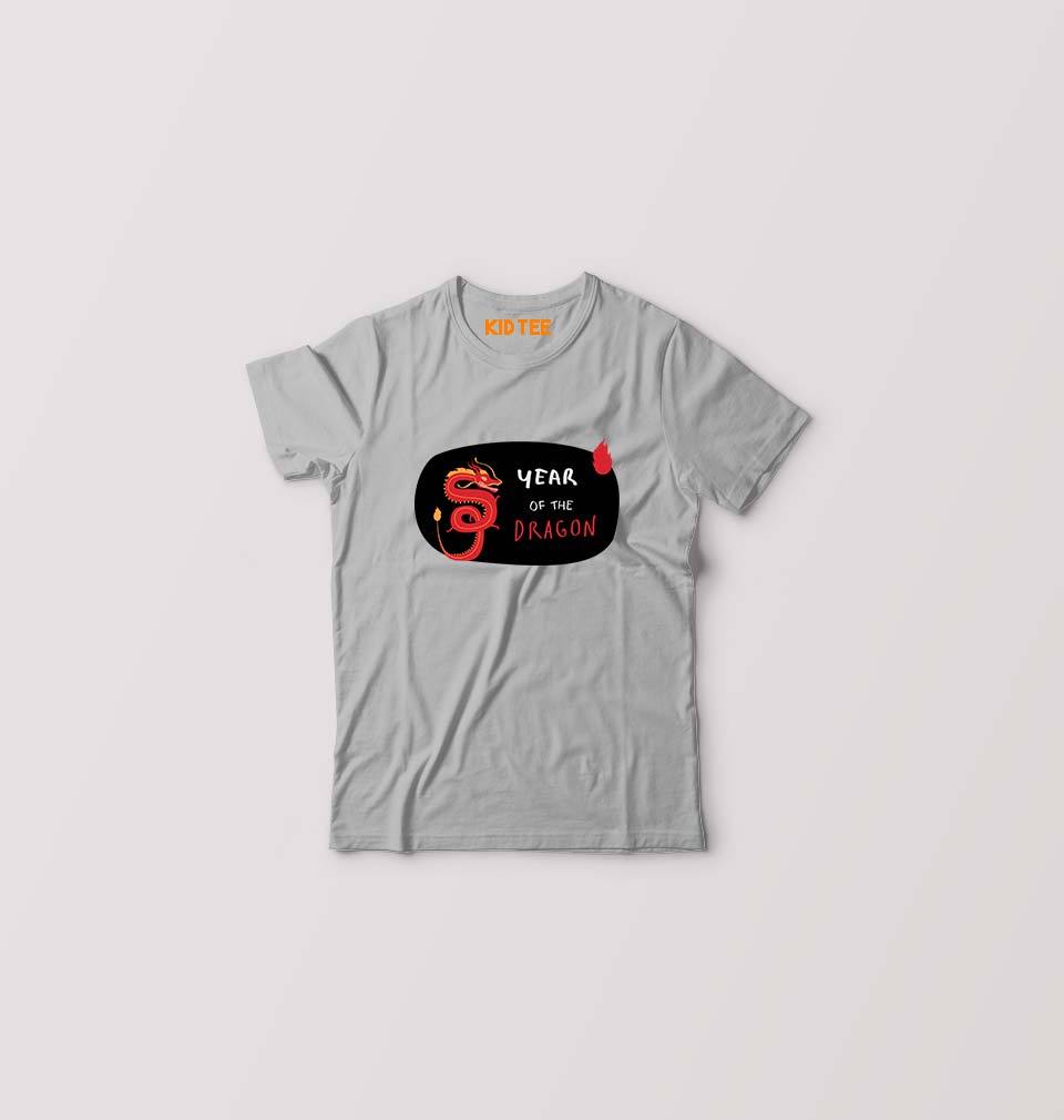 Dragon Kids T-Shirt for Boy/Girl-0-1 Year(20 Inches)-Grey-Ektarfa.online