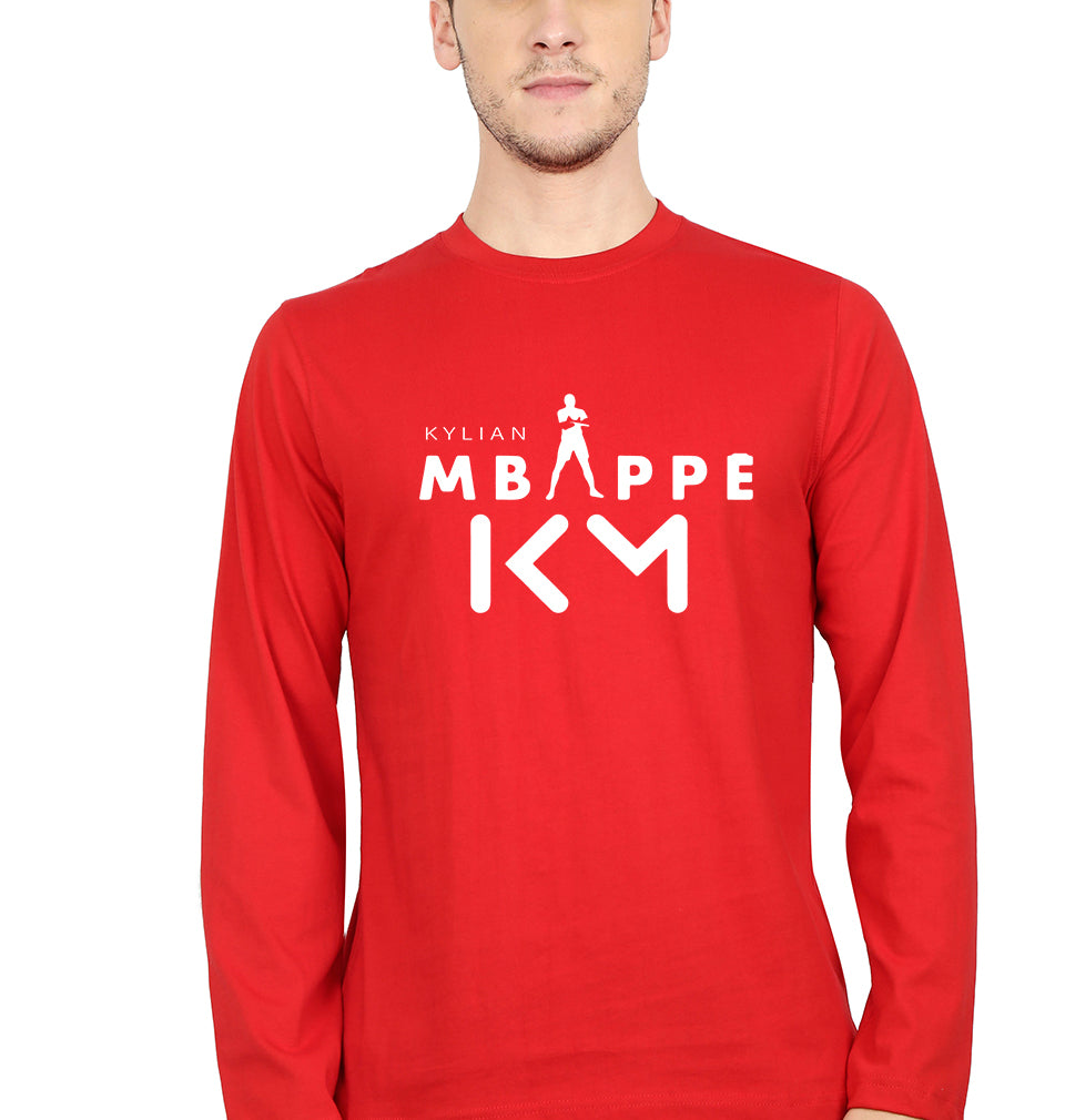 Kylian Mbappé Full Sleeves T-Shirt for Men-Red-Ektarfa.online