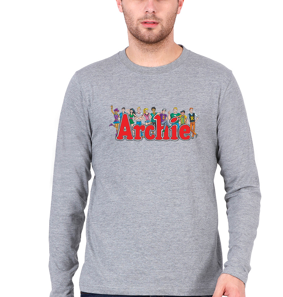 Archie Full Sleeves T-Shirt for Men-Grey Melange-Ektarfa.online