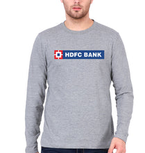Load image into Gallery viewer, HDFC Bank Full Sleeves T-Shirt for Men-S(38 Inches)-Grey Melange-Ektarfa.online
