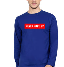 Load image into Gallery viewer, Never Give UP Full Sleeves T-Shirt for Men-Royal Blue-Ektarfa.online
