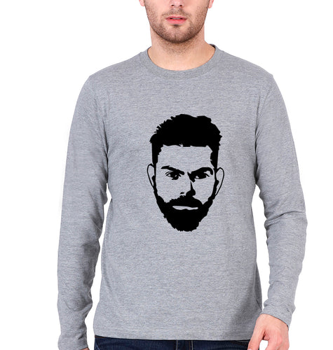 Virat Kohli Full Sleeves T-Shirt for Men-Grey Melange-Ektarfa.online