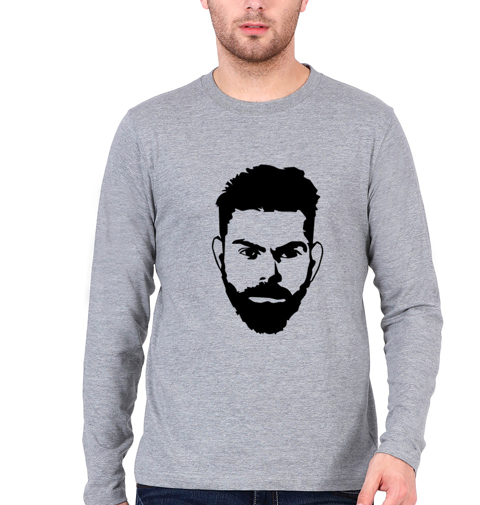 Virat Kohli Full Sleeves T-Shirt for Men-Grey Melange-Ektarfa.online