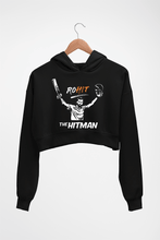 Load image into Gallery viewer, Rohit Sharma Crop HOODIE FOR WOMEN-Black-Ektarfa.online
