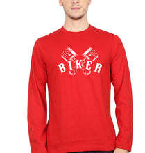 Load image into Gallery viewer, Biker Full Sleeves T-Shirt for Men-Red-Ektarfa.online
