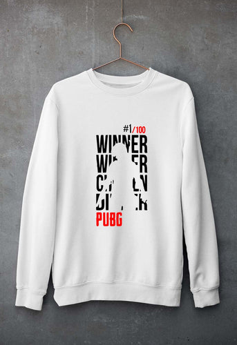 PUBG Winner Winner Chicken Dinner Unisex Sweatshirt for Men/Women-White-Ektarfa.online