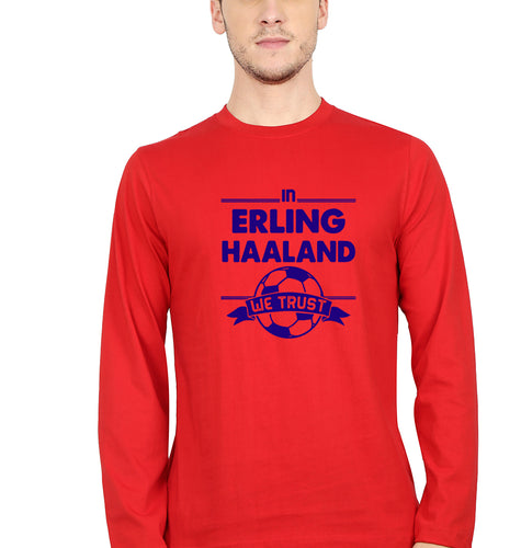 Erling Haaland Full Sleeves T-Shirt for Men-Red-Ektarfa.online