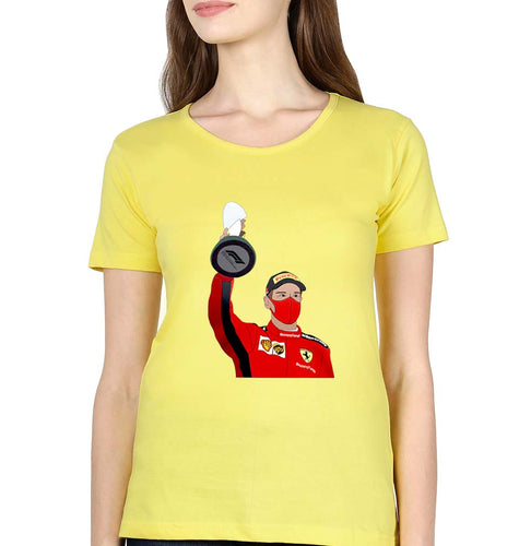 Sebastian Vettel F1 T-Shirt for Women-Yellow-Ektarfa.online