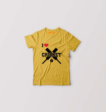 Load image into Gallery viewer, I Love Cricket Kids T-Shirt for Boy/Girl-Golden Yellow-Ektarfa.online
