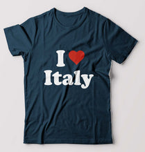Load image into Gallery viewer, I Love Italy T-Shirt for Men-Petrol Blue-Ektarfa.online
