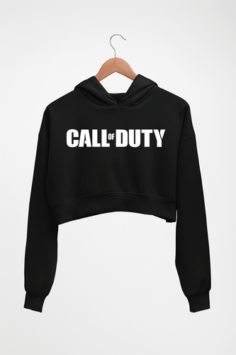 Call of Duty Crop HOODIE FOR WOMEN-Black-Ektarfa.online