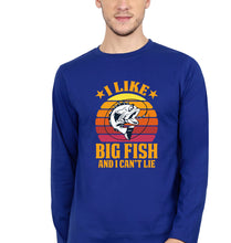 Load image into Gallery viewer, Fishing Full Sleeves T-Shirt for Men-Royal Blue-Ektarfa.online
