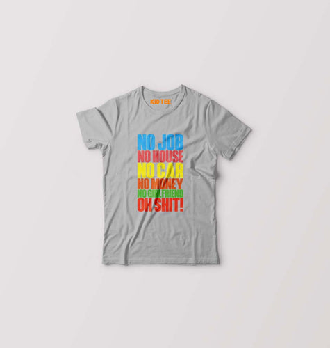 Oh Shit Funny Kids T-Shirt for Boy/Girl-Grey-Ektarfa.online
