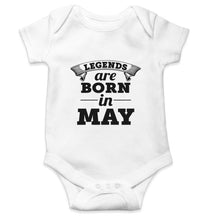 Load image into Gallery viewer, Legends are Born in May Kids Romper For Baby Boy/Girl-0-5 Months(18 Inches)-White-Ektarfa.online
