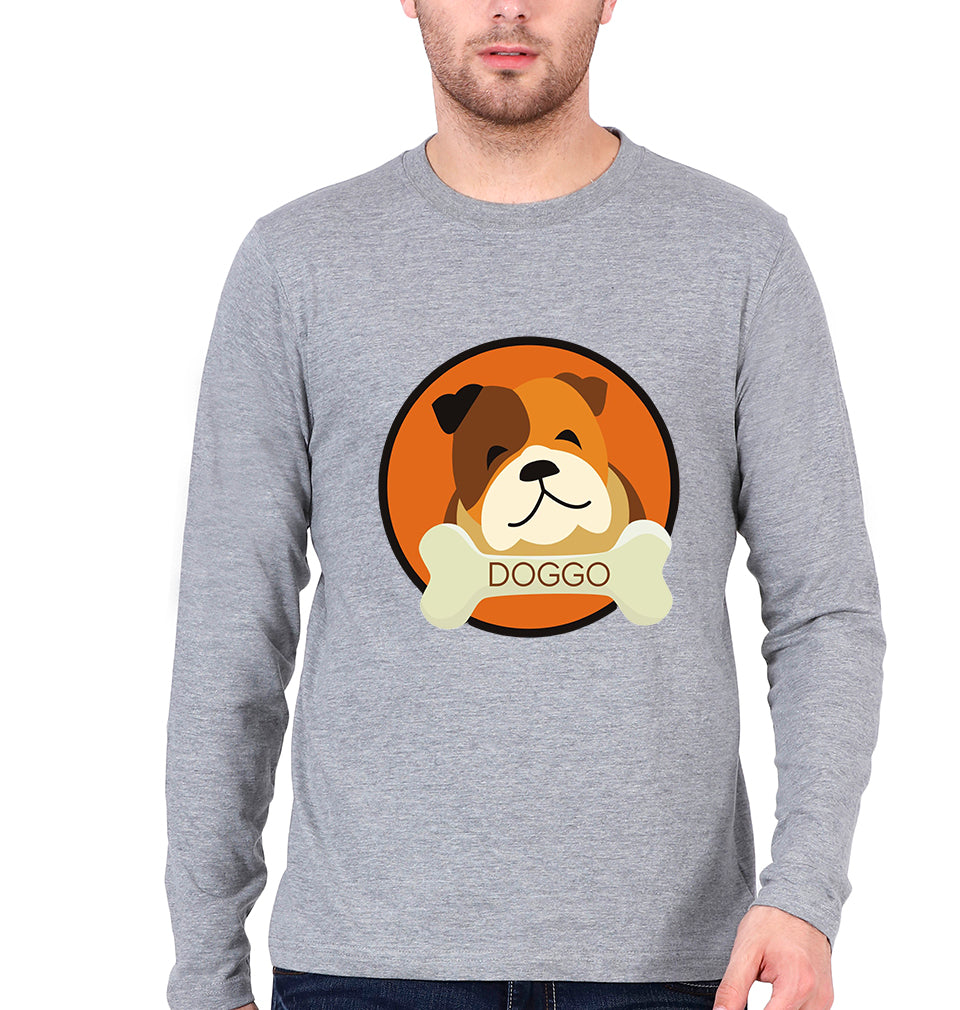 Dog Full Sleeves T-Shirt for Men-Grey Melange-Ektarfa.online