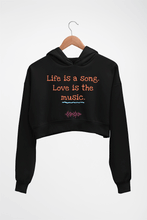 Load image into Gallery viewer, Love Music Crop HOODIE FOR WOMEN-Black-Ektarfa.online

